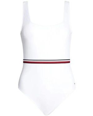 Tommy Hilfiger Einteiliger badeanzug mit eckigem ausschnitt - Weiß