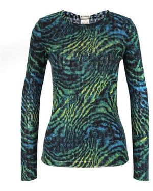 Diane von Furstenberg Truien & Vesten ,Veelkleurig ,Rondgebreide Trui - Groen
