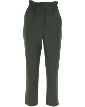 Aspesi Grüne Leinenhose Mit Weitem Bein