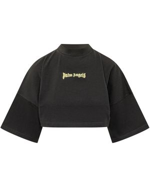 Palm Angels Hoodies & Sweatvesten ,Zwart ,Katoen Outline Logo Mini Tee