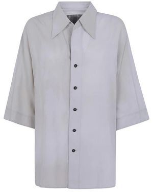 Ziggy Chen Shirt Met Korte Mouwen En Ruches Aan De Achterkant - Blauw