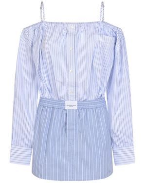 Alexander Wang Jurk Met Blote Schouders En Boxerband - Blauw
