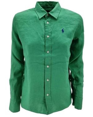 Ralph Lauren Oversized Linnen Shirt - Groen
