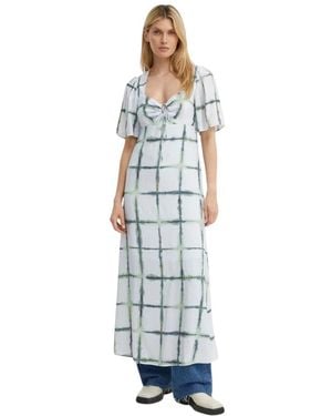 Munthe Kleedjes ,Veelkleurig ,Maxi Oversize Jurk - Blauw