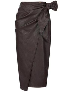 Elisabetta Franchi Leather Skirts - Marrón