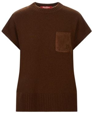 Max Mara Round-Neck Knitwear - Brown