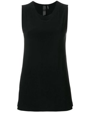 Norma Kamali Tops ,Zwart ,Polyester Mouwloze Top Met Ronde Hals