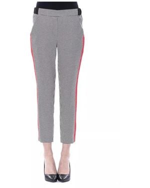 Byblos Gecropt Houndstooth Broek - Blauw