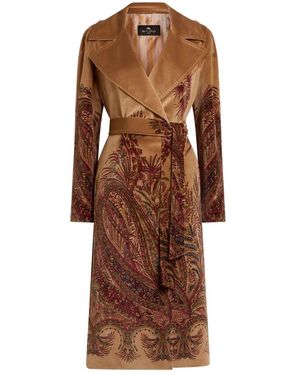 Etro Belted Coats - Brown