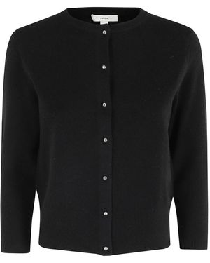 Vince Metal Button Cardigan - Zwart