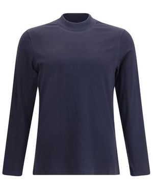 Brunello Cucinelli Monochromes Baumwoll-T-Shirt Mit Rundhalsausschnitt - Blau