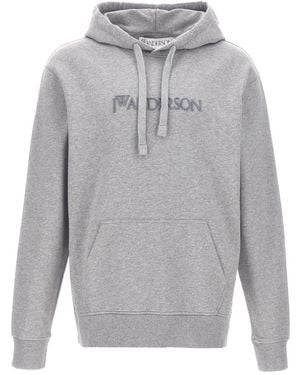 JW Anderson Logo Embroidery Hoodie - Grijs