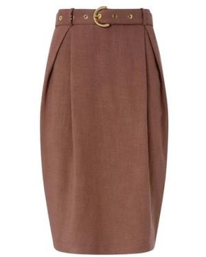Pinko Longuette Pencil Rok - Bruin