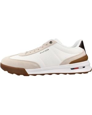 Tommy Hilfiger Schoenen ,Veelkleurig ,Leer Retro Runner - Wit