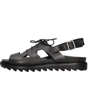 LE BOHÉMIEN Flat Sandals - Black
