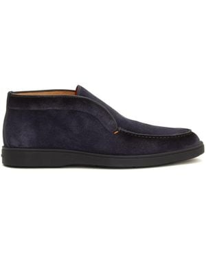 Santoni Schoenen ,Blauw ,Suède Boneless Gex Desert Boot