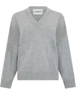 Iceberg V-Neck Knitwear - Gris