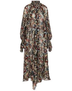 KHAITE Kleedjes ,Veelkleurig ,Chiffon Edgar Dress - Bruin