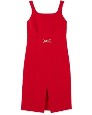 Oltre Etui-Kleid Mit Metallschnalle - Rot