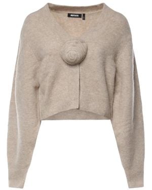 ROTATE BIRGER CHRISTENSEN Knit Flower Cardigan - Naturel
