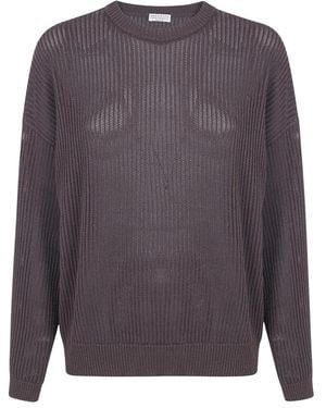 Brunello Cucinelli Round-Neck Knitwear - Gris