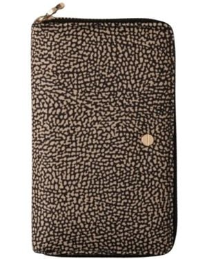 Borbonese Accessoires ,Zwart ,Wallets & Cardholders - Bruin