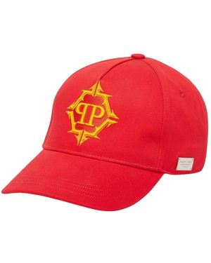 Philipp Plein Baseball Cap Hexagon - Rood