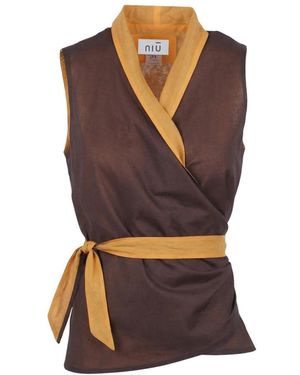 Niu Double-Face Pepper Top - Braun