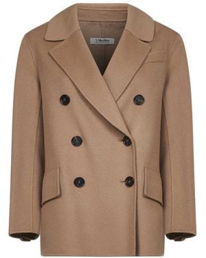 Max Mara Double-Breasted Coats - Marrón