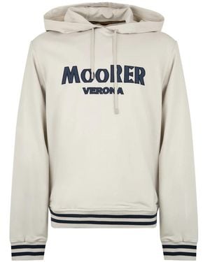 Moorer Hoodies & Sweatvesten ,Hoodie Met Opgedrukte Logo - Grijs