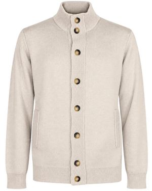 Kangra Cardigan Mit Hohem Stehkragen - Natur