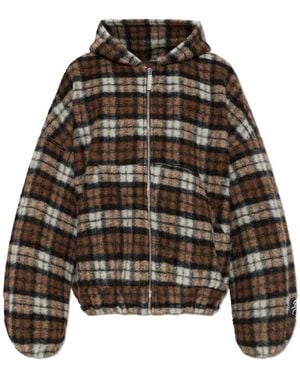PDF Jassen ,Bruin ,Wol Hooded Jacket - Zwart