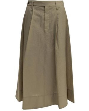 Brunello Cucinelli Plissé Midi Rok - Groen