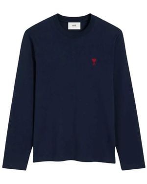 Ami Paris Long Sleeve Tops - Blue
