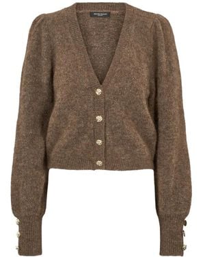 Bruuns Bazaar Truien & Vesten ,Bruin ,Nylon Syringabrushed Bbkrista Brei Cardigaan