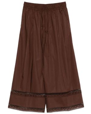 Twinset Broeken ,Bruin ,Katoen Wijde Broek