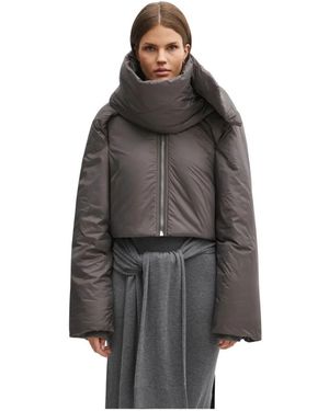 Rick Owens Jassen ,Bruin ,Leer Convertible Jacket - Grijs