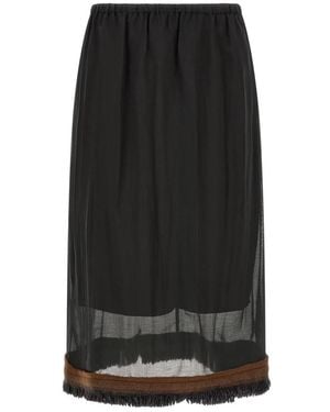 Tela Midi Skirts - Negro