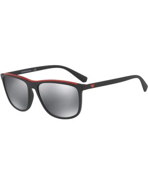 Emporio Armani Matt Schwarz Rot Sonnenbrille