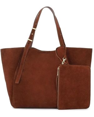 Kazar Eine Geräumige Shopper-Tasche Aus Hellbraunem Wildleder