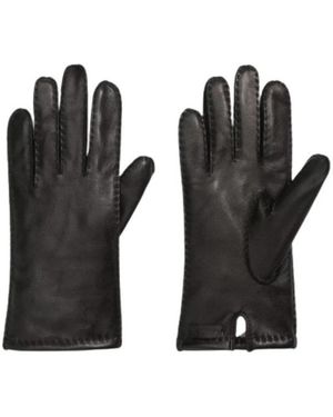 Vince Cashmere-Gefütterter Leder-Autofahrerhandschuh - Schwarz