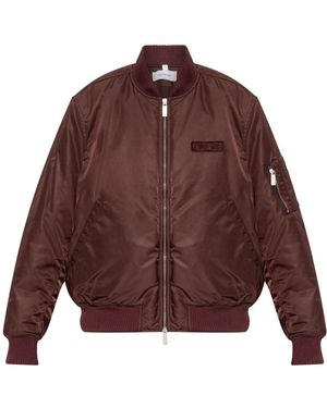 Off-White c/o Virgil Abloh Jassen ,Rood ,Leer Insulated Logo Jacket - Bruin