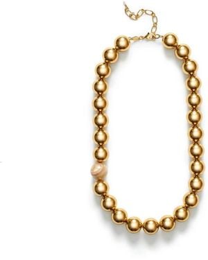 Anni Lu Statement Goldkette Mit Perlendetail - Mettallic