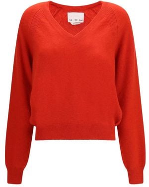 Sa Su Phi V-Neck Knitwear - Rojo