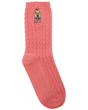 Gucci Ondergoed ,Roze ,Katoen Treccina Logo Sokken