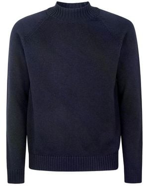 Zanone Round-Neck Knitwear - Bleu
