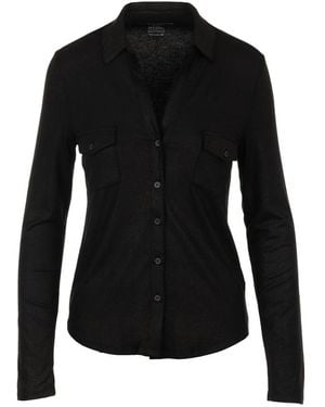 Majestic Filatures Camisa Negra Con Bolsillos, Mujer, Talla - Negro