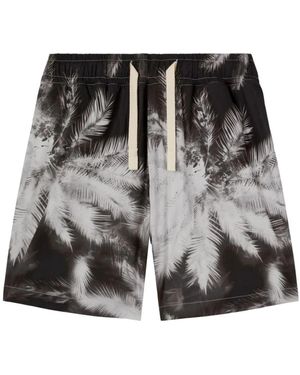 Palm Angels Schwarze Blueprint Palms Sportshorts