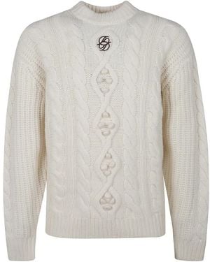 Drole de Monsieur Round-Neck Knitwear - Grey
