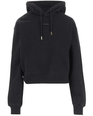 Jacquemus Hoodies & Sweatvesten ,Zwart ,Katoen Grosgrain Hoodie
